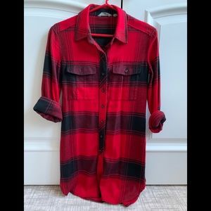 Flannel button up dress